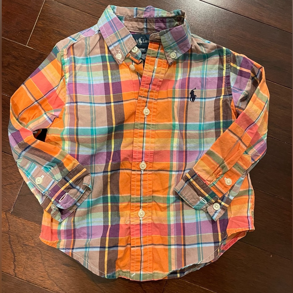 18 mo Ralph Lauren Long Sleeved Button Down Shirt